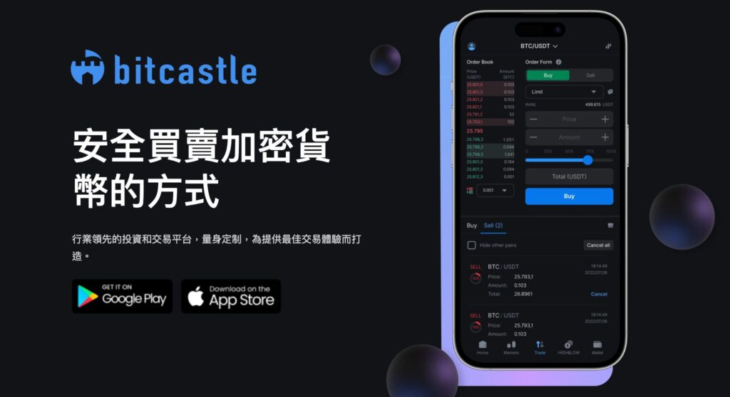 Bitcastle 移動端交易卓越體驗